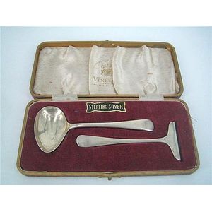 A silver spoon and Pusher, 'Wramdoun' pattern; E. Viner,…