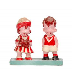Ginger Meggs & Minnie Peters Figurine, wearing North Adelaide…