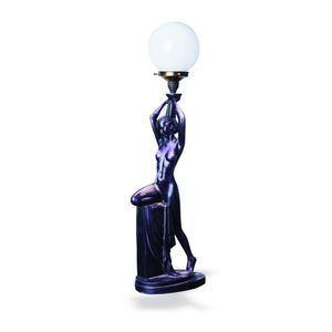 An Art Deco lamp, a nude female figure rests on a pedestal base,…