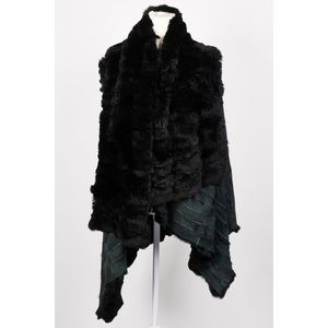 Ann Demeulemeester, black fur vest, soft rabbit leather, with&hellip;