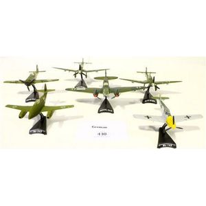 Six metal German model Planes Messerschmitt, Focke-Wulf and…