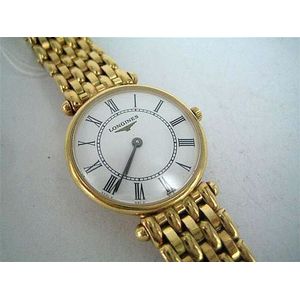 18ct Gold Longines Agassiz Bracelet Watch with Roman Dial - Watches ...