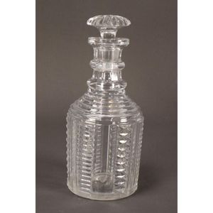Late Georgian decanter and stopper, with star cut stopper above…