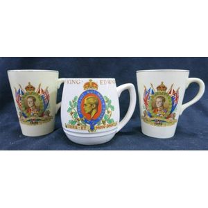 Three King Edward VIII commemorative Coronation cups, 1937,…
