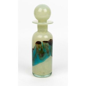 A Mdina sulphur green glass ball stopper decanter, Maltese,…