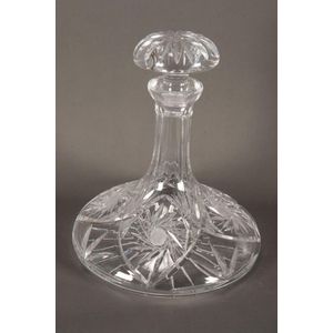 Crystal ship's decanter, with large stopper, height 26.5 cm