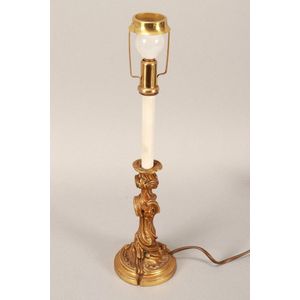 French rococo style gilt candlestick, with spreading sconce,…