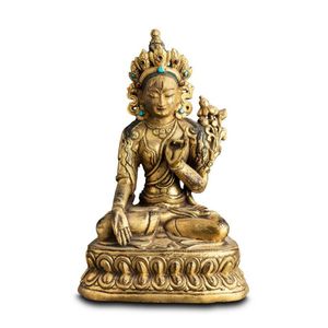 A Tibetan Chinese gilt bronze figure, 18th-19th century of&hellip;