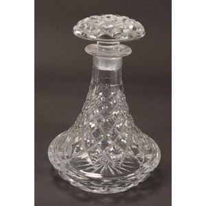20th century cut crystal ships decanter and stopper, with…