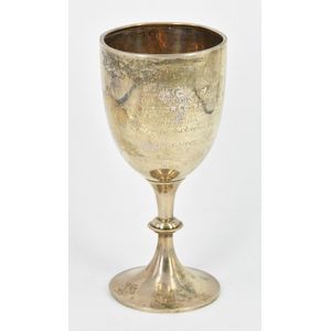 Vintage Brass Wine Goblet With Engraved Grape and Floral Design 2