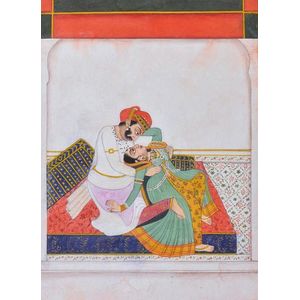 A hand-painted Indian miniature, late 18th century, depicting…