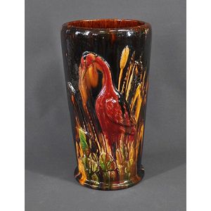 John Campbell glazed pottery umbrella stand. Brolga and…