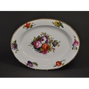Georgian Derby meat platter. Handpainted floral bouquet, with&hellip;