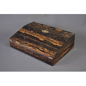 Victorian coromandel writing slope. Interior with original…
