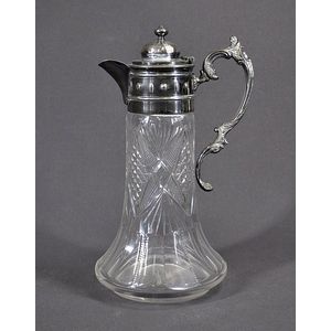 Vintage Raimond Silver Plate Coffee Tea Glass Carafe Holder With