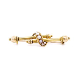 Victorian Seed Pearl & 18ct Gold Brooch, Unmarked (42mm) - Brooches ...