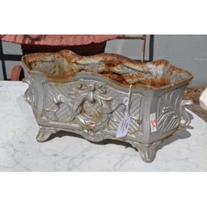 Antique French cast iron planter, approx 16 cm high, 35 cm long,…