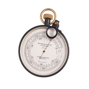 Aneroid portable barometer in leather carry case. Made in…