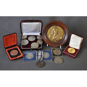 Collection 13 various coins and medallions. Austrian thaler…