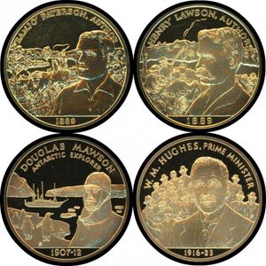 The Medallic History of Australia (1972) gold plated silver…