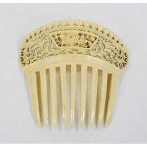 Antique Chinese Ivory Carved Comb - Ivory - Oriental