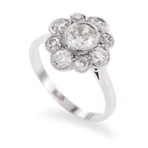 antique or later cluster diamond ring with diamond centre - price guide ...