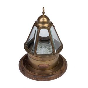 A rare brass and glass ships compass labelled G. Plath, Hamburg,…