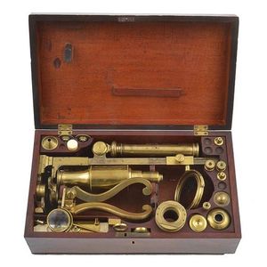 A rare 18th century cased compound and simple microscope,…