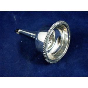 Silver plated wine funnel with gadrooned border (1815-30)