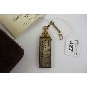 Cased sterling silver pocket sundial, a replica of the one…