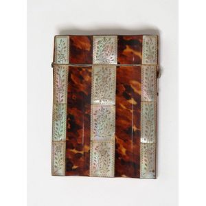A 19th century decorative tortoiseshell and mother-of-pearl…