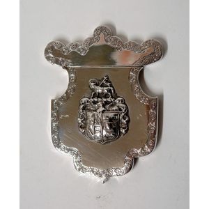 A rare Victorian Scottish shield form card case, the front with…