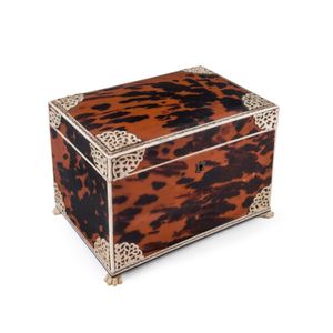 An Anglo-Indian jewellery casket, tortoiseshell, bone and ivory…
