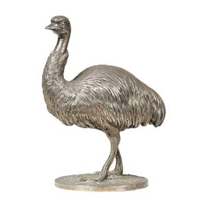 A Viennese silver plated bronze emu by Bergman, Vienna,…