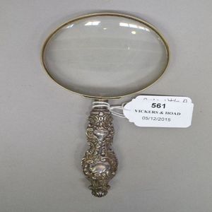 Antique silver repousse Magnifying glass, hallmarked Birmingham…