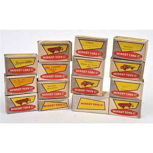 Fifteen Midget Toys Co. models, including Series B. Vespa 400…