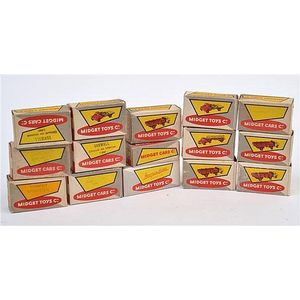 Fifteen Midget Toys Co. models, including Series B. Vespa 400…