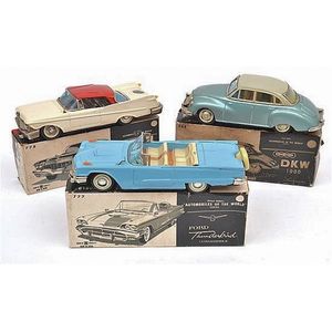 Three Bandai (Japan) friction tinplate models, including 763…