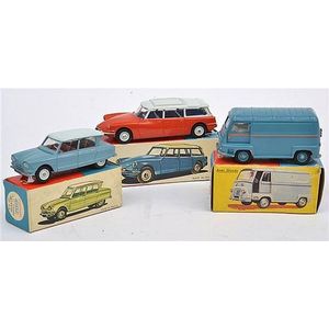Three CIJ Europarc diecast models, including 390 Renault van;…