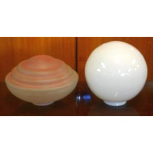 Two vintage electric light shades, including Art Deco, 30 cm…