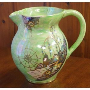 Large Arthur Wood, England lusterware jug with garden and&hellip;