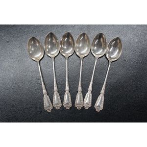 Set of 1909 Birmingham Sterling Silver Tea Spoons (6) - Flatware ...