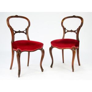 Set of 6 Victorian balloon back walnut dining chairs,&hellip;