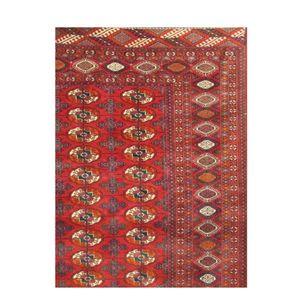 Large and rare Bokhara rug red ground with multi-coloured…