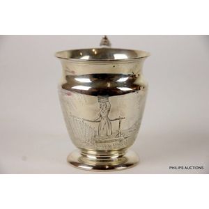 A Victorian sterling silver pictorial mug, 1847 London, with… - Mugs ...