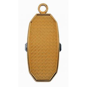 A gold pocket knife, the octagonal engine turned case enclosing…