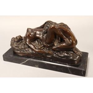 Bronze erotic figure group after J.M. Lambeaux, signed Jm…