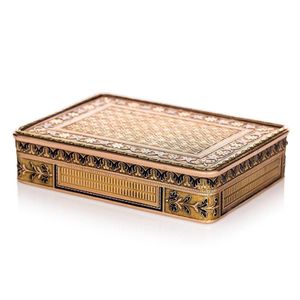 Gold and enamel box, Continental, 19th century rectangular with…