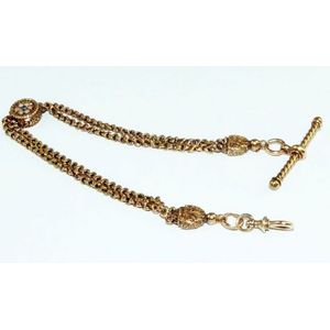 Ladies fob chain mid to late 19th century, 19 cm long, in15ct&hellip;
