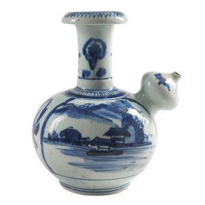 A Japanese blue and white Arita Ware kendi, Edo period…
